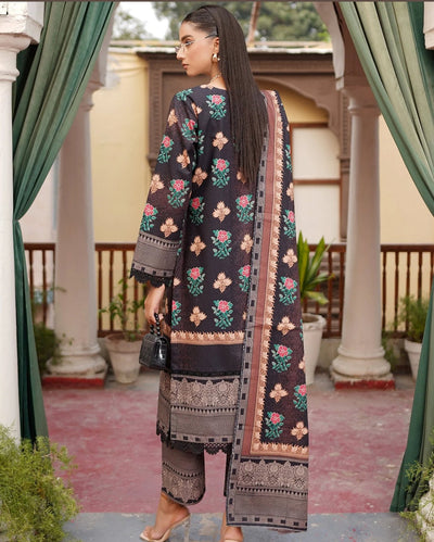 MS-4052- 3 Piece Embroidered Winter Khaddar Suit