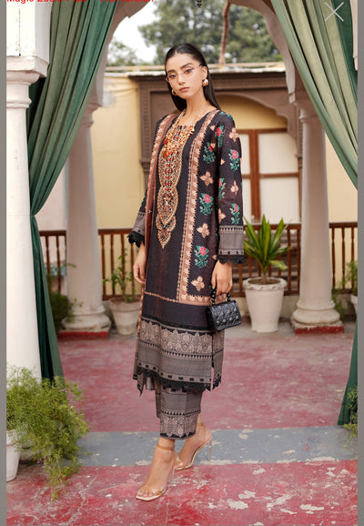 MS-4052- 3 Piece Embroidered Winter Khaddar Suit