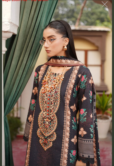 MS-4052- 3 Piece Embroidered Winter Khaddar Suit