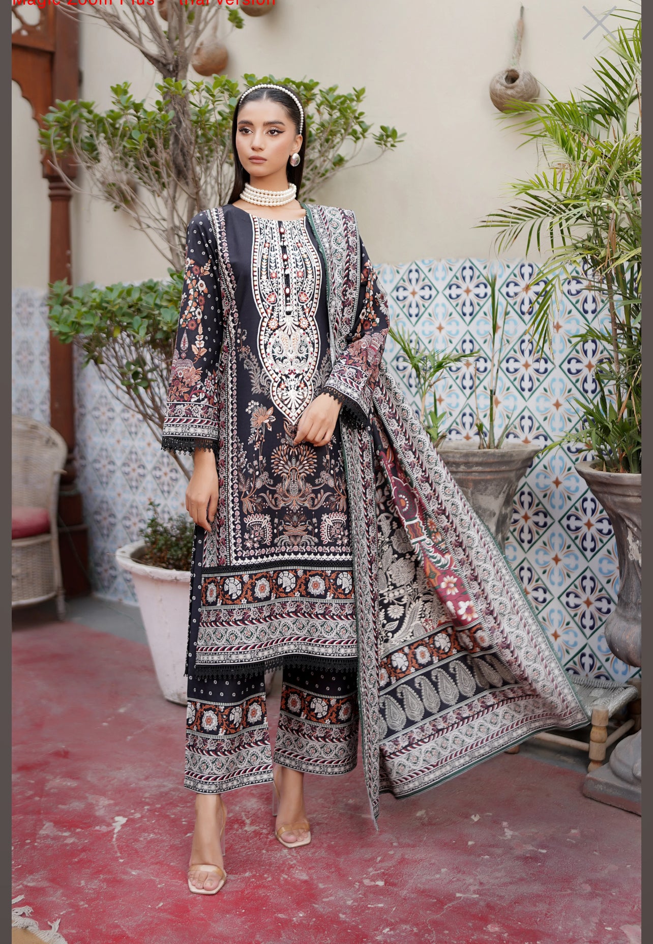 MS-4043- 3 Piece Embroidered Winter Khaddar Suit