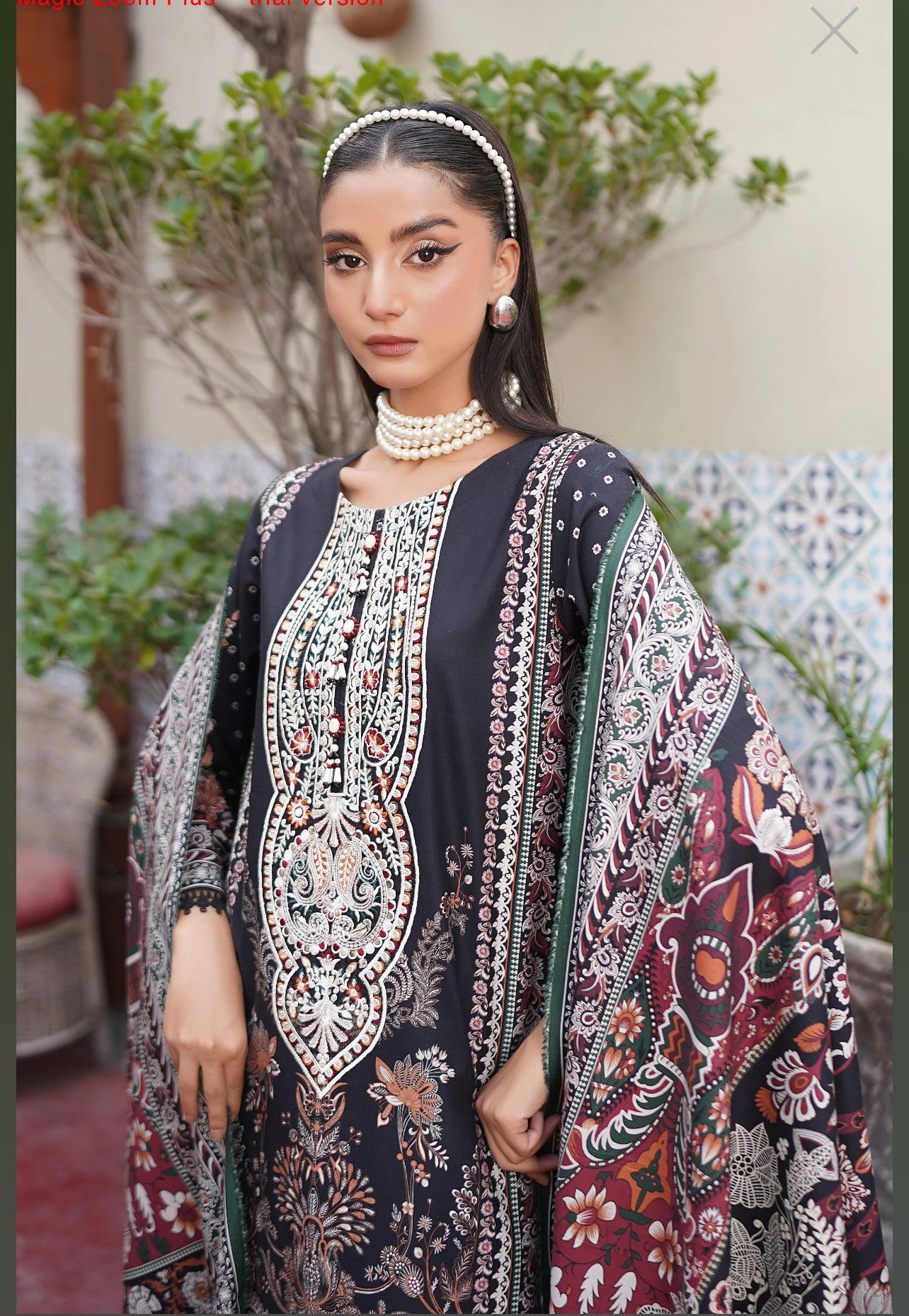 MS-4043- 3 Piece Embroidered Winter Khaddar Suit