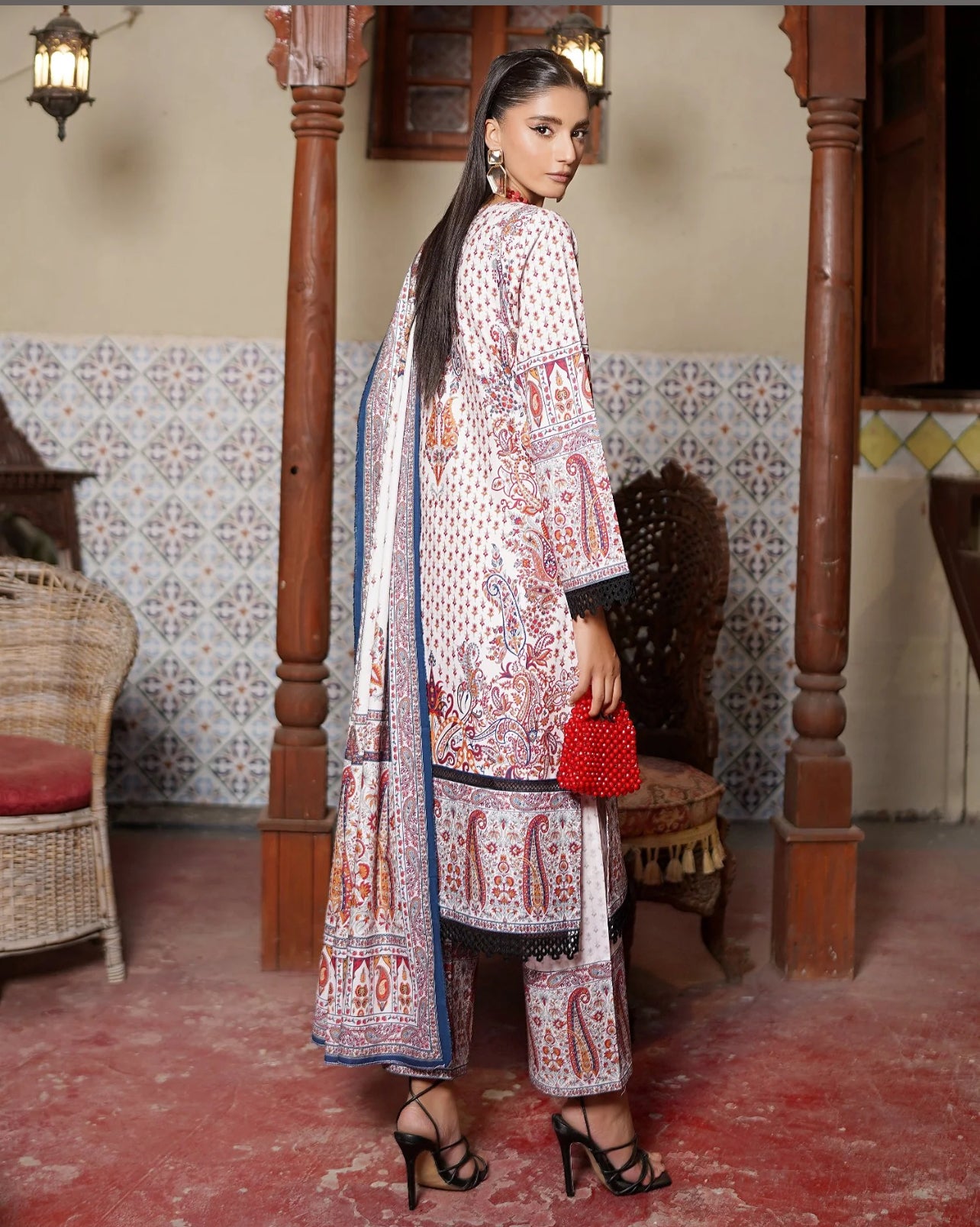 MS-4042- 3 Piece Embroidered Winter Khaddar Suit