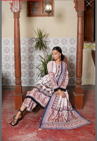 MS-4042- 3 Piece Embroidered Winter Khaddar Suit