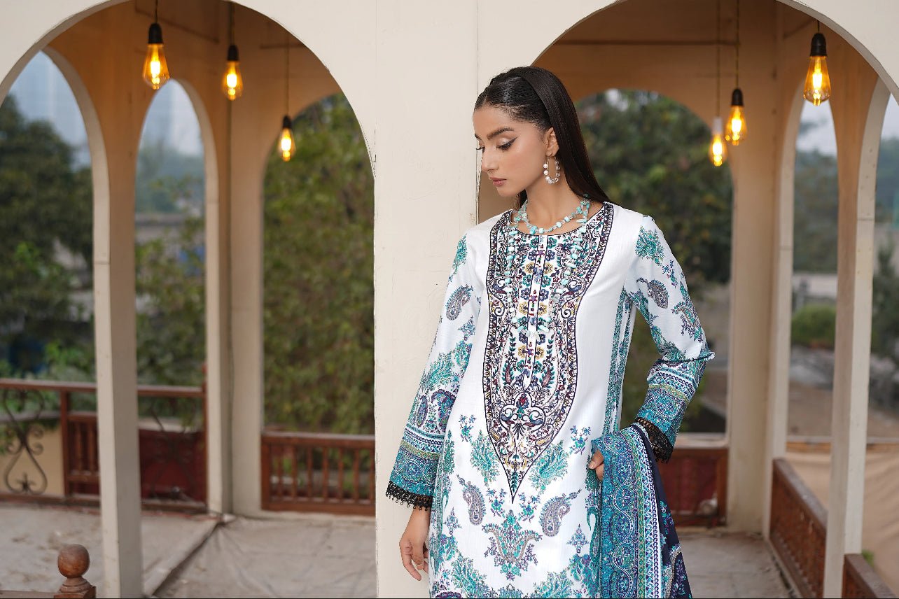 MS-4041- 3 Piece Embroidered Winter Khaddar Suit