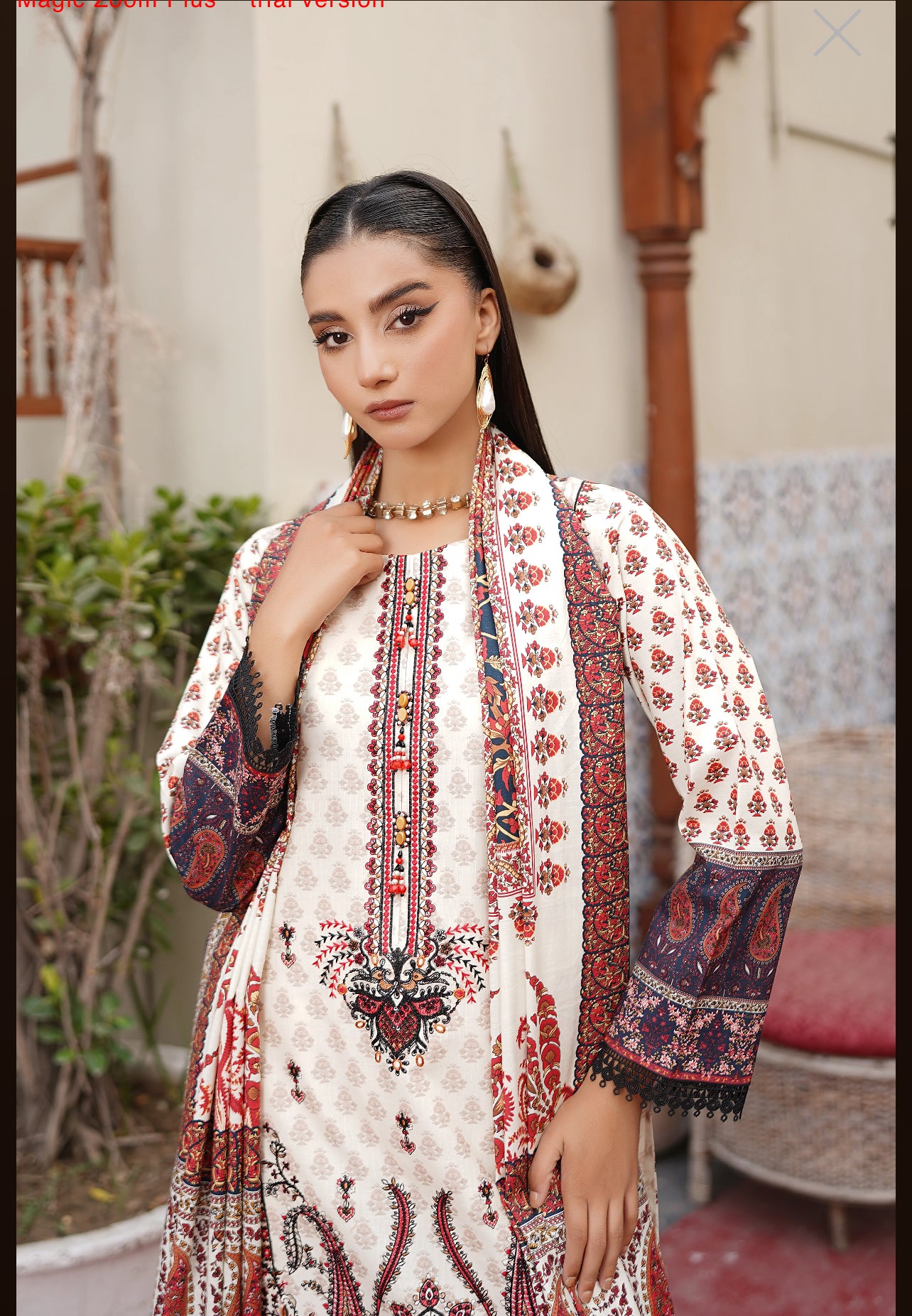 MS-4046- 3 Piece Embroidered Winter Khaddar Suit