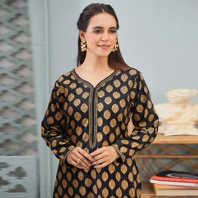 Black Linen Block Prints Limelight