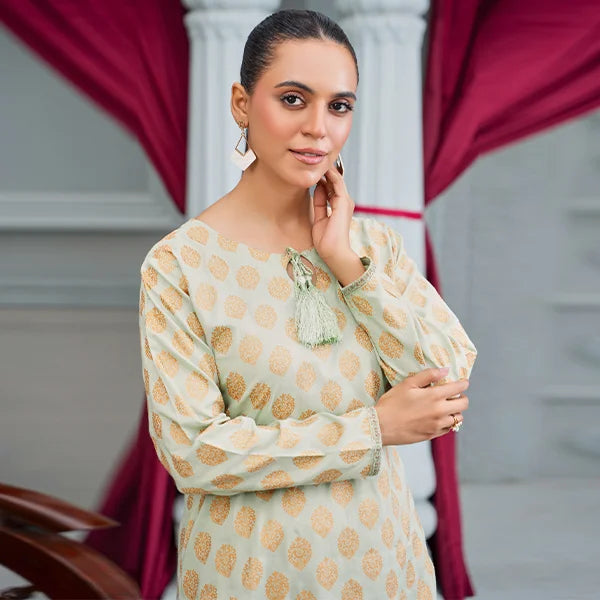 Pista Green Linen Block Prints Limelight