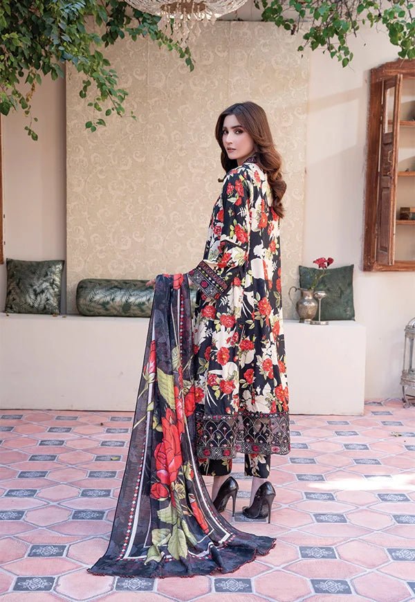 D-01  Luxury Linen Frock With Printed  Dupatta