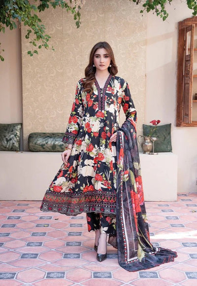 D-01  Luxury Linen Frock With Printed  Dupatta