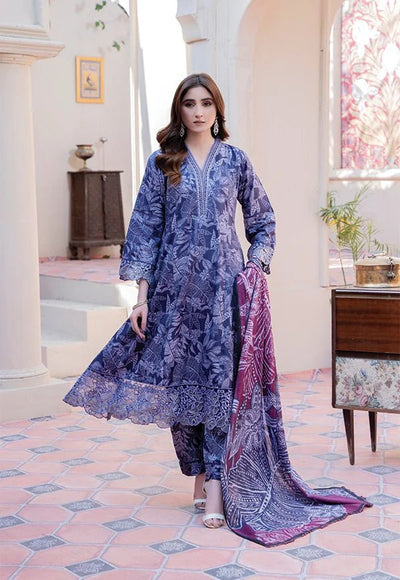 D-03  Luxury Linen Frock With Printed  Dupatta