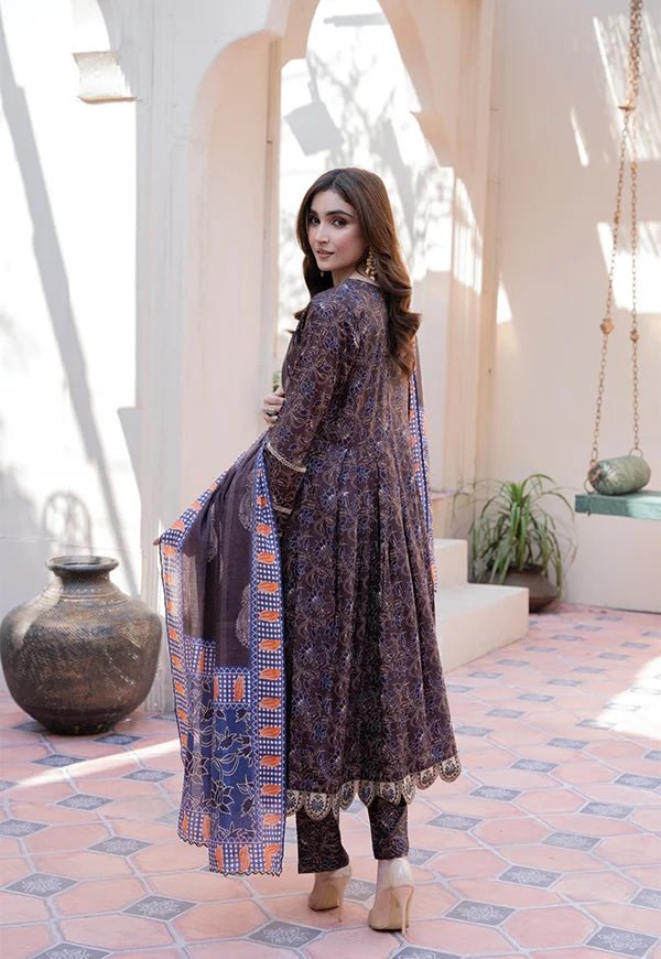 D-05  Luxury Linen Frock With Printed  Dupatta