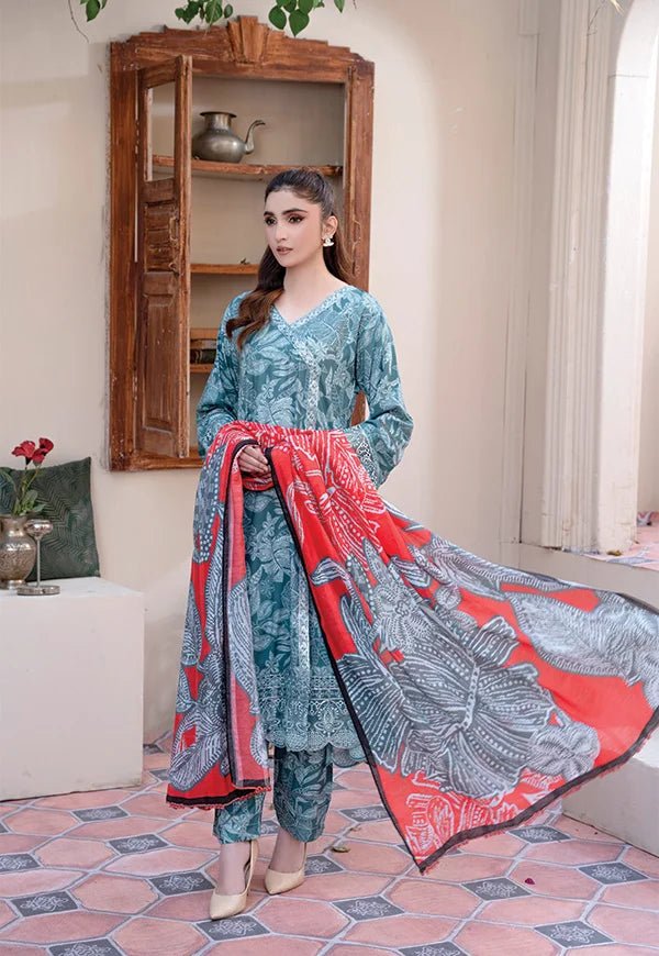 D-06  Luxury Linen Frock With Printed  Dupatta