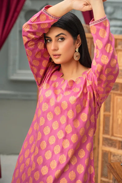 Pink Linen Block Prints Limelight
