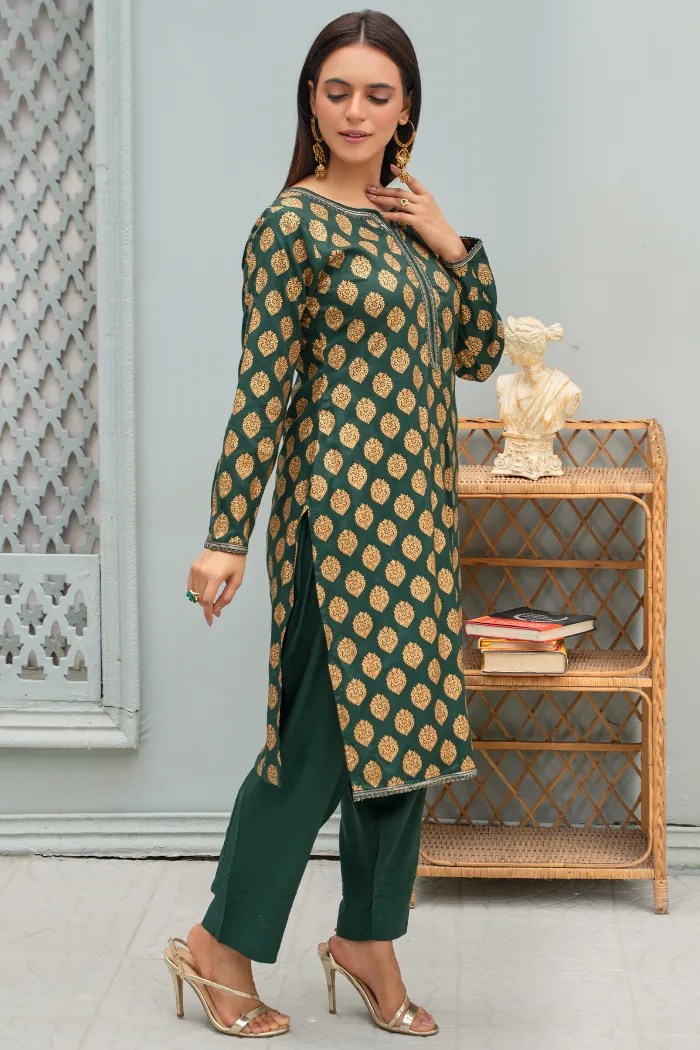 Green Linen Block Prints Limelight