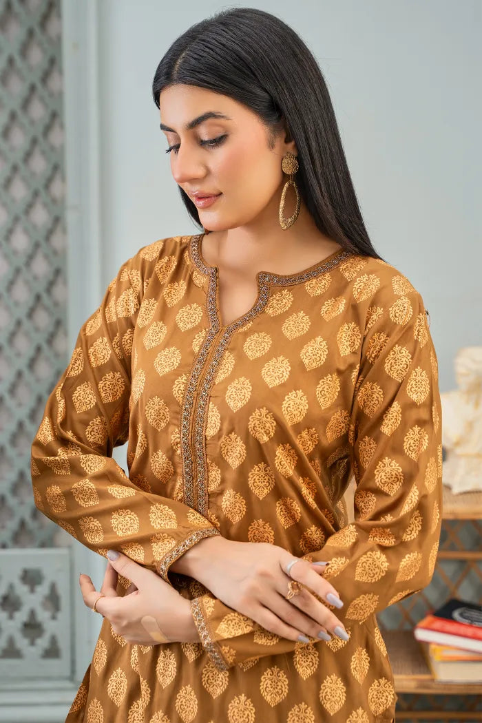 Gold Linen Block Prints Limelight