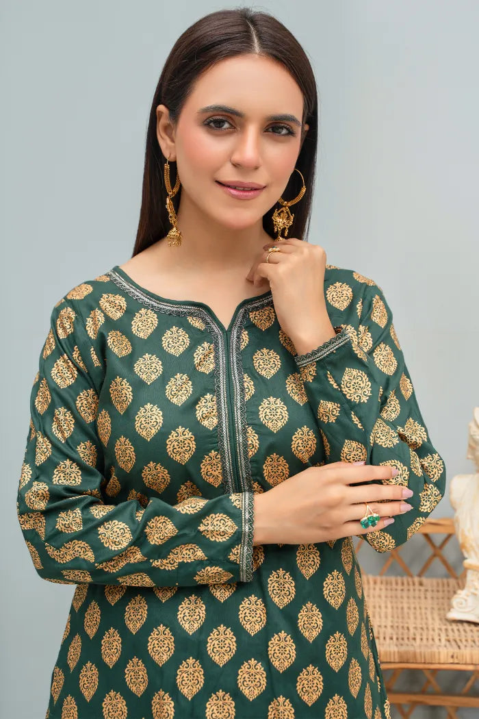 Green Linen Block Prints Limelight