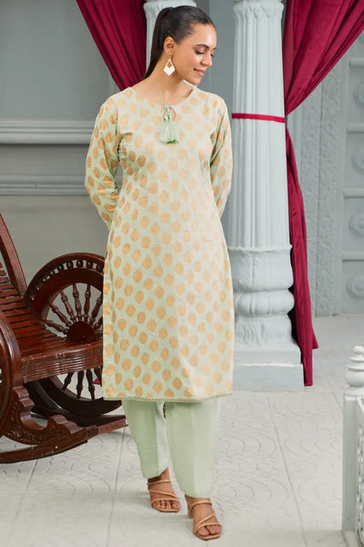 Pista Green Linen Block Prints Limelight