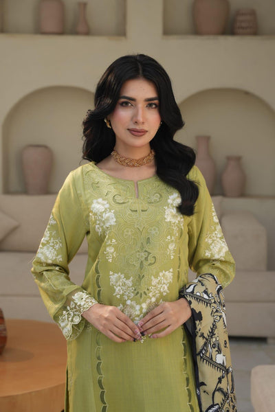 DHANAK 3 PIECE| DESIGNER EMBROIDERED |READY TO WEAR SUIT