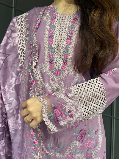 Raj Bari  Embroidered | Lawn Designer Suit With | Embroidered Dupatta