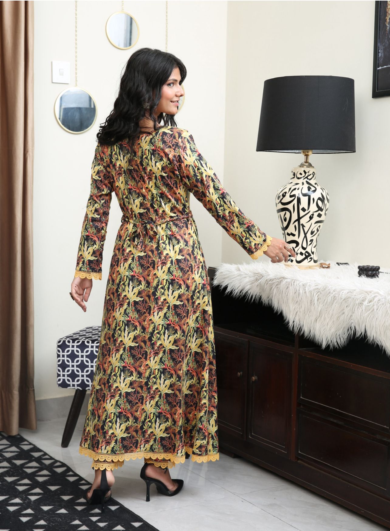 Floral Printed Premium Lawn Frock Co-Ords Set IJ-42