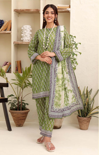 3PC PRINTED READYMADE SUIT  WITH LAWN DUPATTA