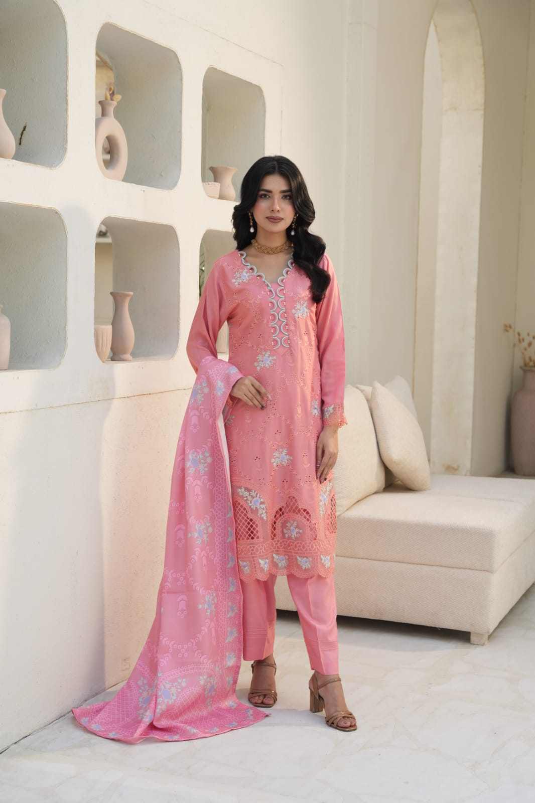WINTER LINEN 3 PIECE| DESIGNER EMBROIDERED |READY TO WEAR SUIT