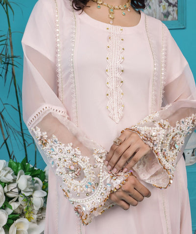 Mahham Luxury Chiffon Dress Collection Pink  D-21