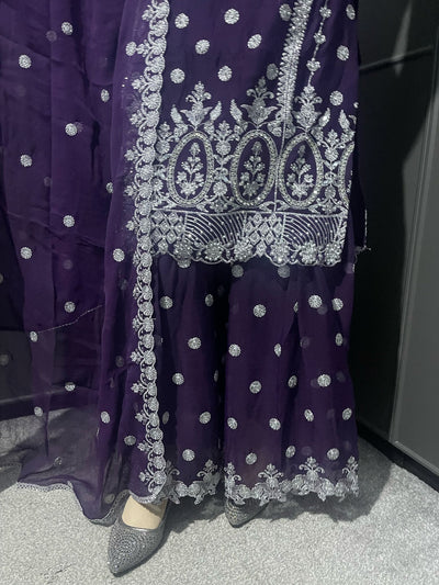 PLUM - Mahham Luxury Chiffon Gharara Collection