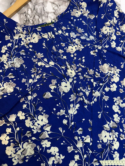 Floral Printed Stone Linen Suit - Trouser 2 Pc Set