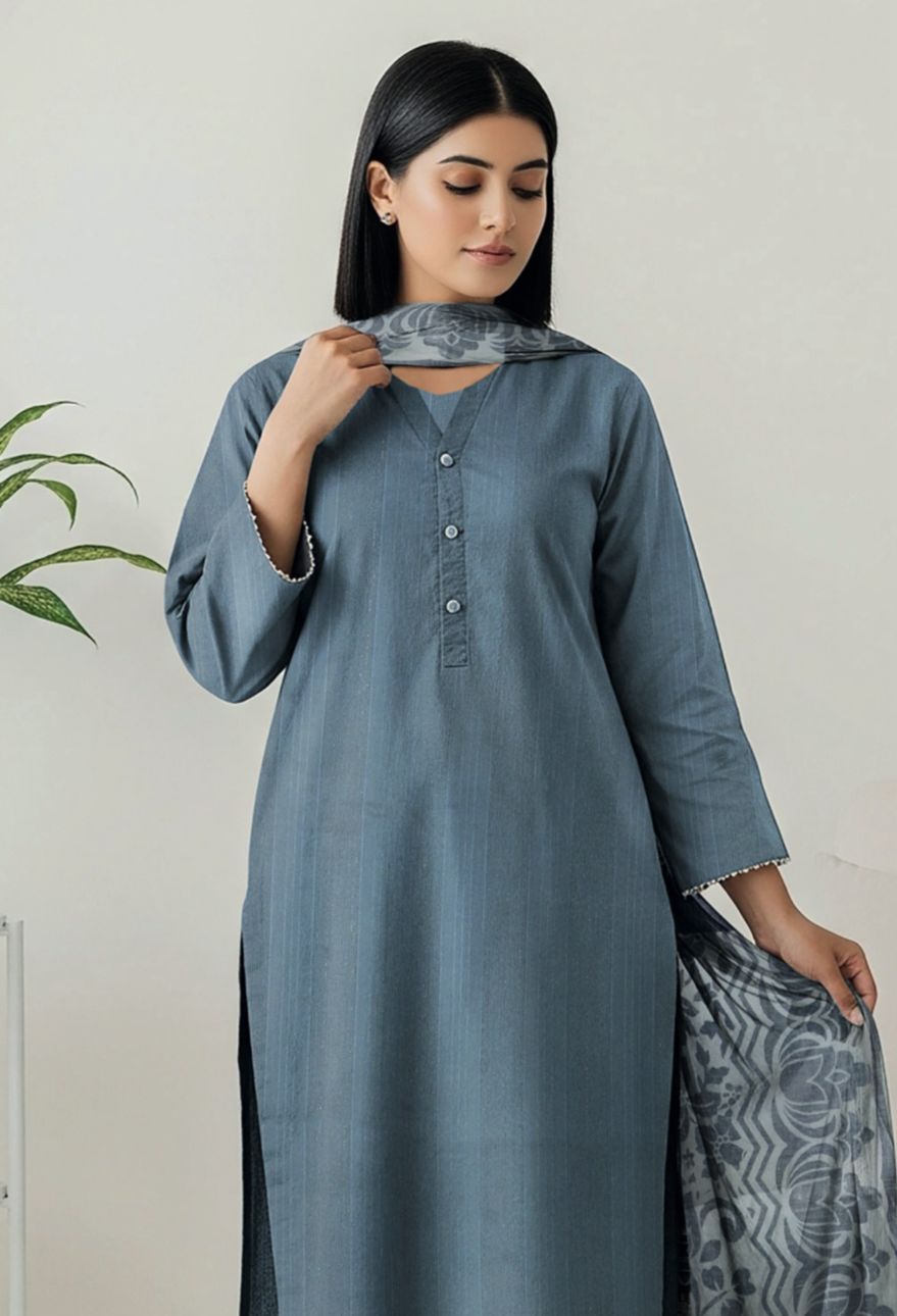 Doria Dhanak Winter | Collection Ready to Wear  With Plachi Shawal |  Asian Clothes