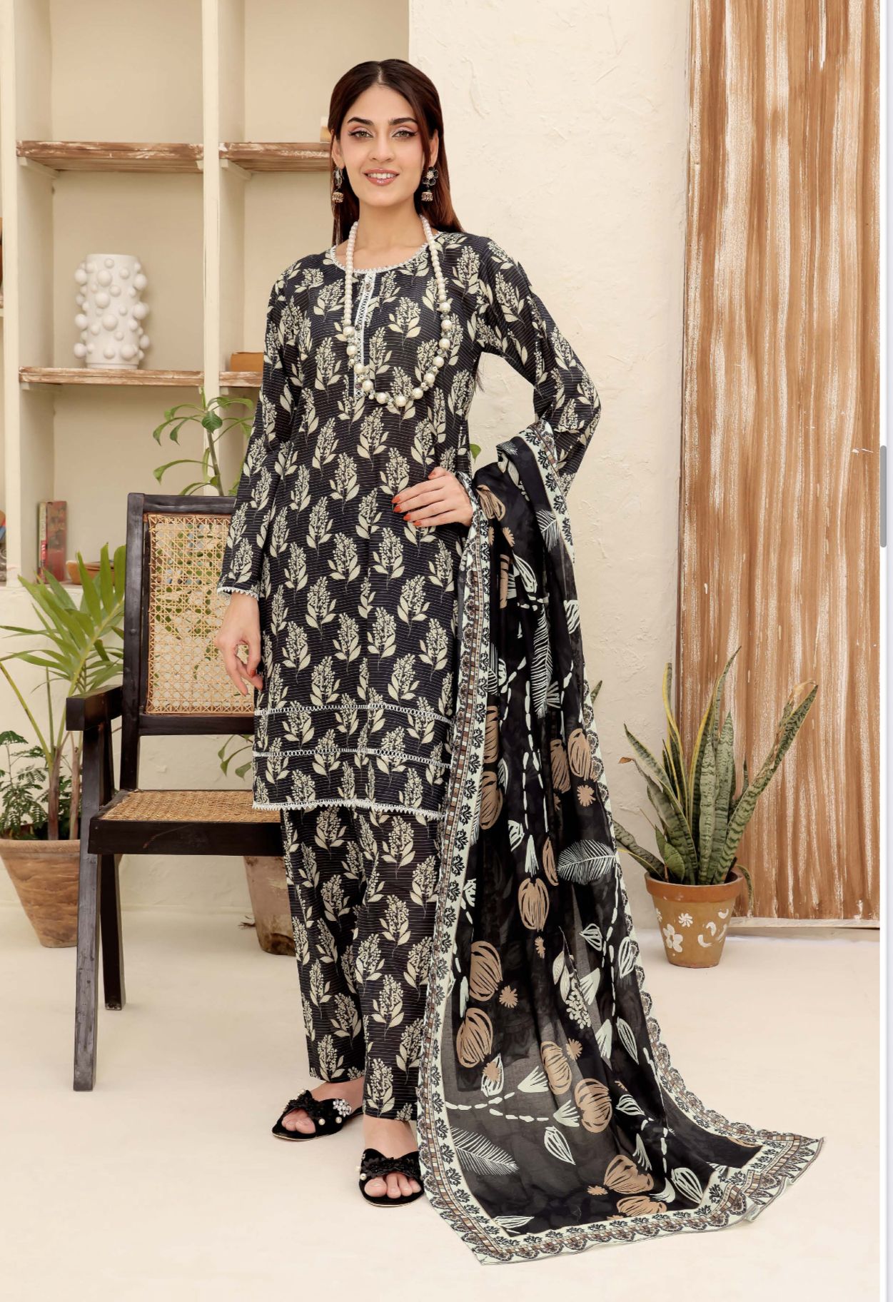 3PC PRINTED READYMADE SUIT  WITH LAWN DUPATTA