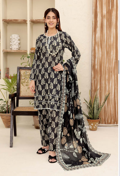 3PC PRINTED READYMADE SUIT  WITH LAWN DUPATTA