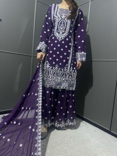 PLUM - Mahham Luxury Chiffon Gharara Collection