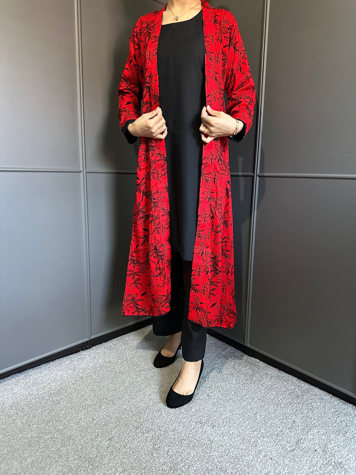 D-22 PLAIN SUITE WITH | PRINTED LINEN JACKET | READY TO WEAR 3 PC