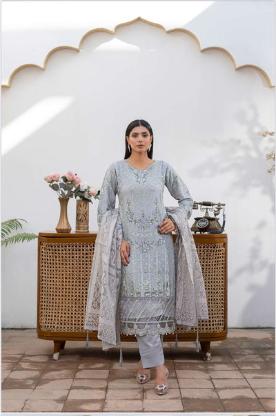 Gray- MARIA B INSPIRED Mother & Daughter Ready to Wear Chiffon Collection