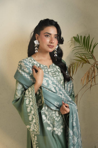 DHANAK 3 PIECE| DESIGNER EMBROIDERED |READY TO WEAR SUIT