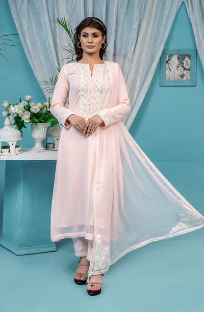 Mahham Luxury Chiffon Collection Pink D-18