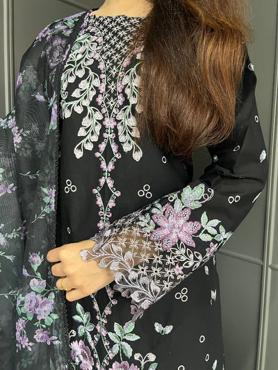 Raj Bari  Embroidered | Lawn Designer Suit With | Embroidered Dupatta