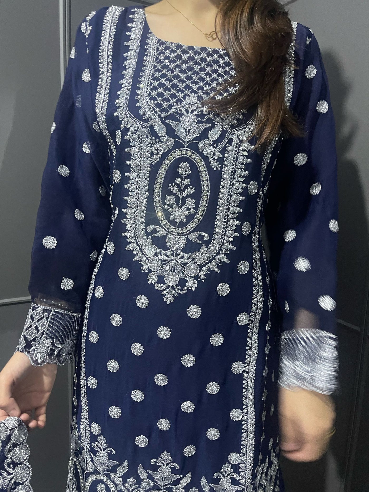 BLUE - Mahham Luxury Chiffon Gharara Collection