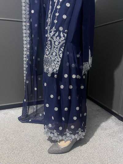 BLUE - Mahham Luxury Chiffon Gharara Collection