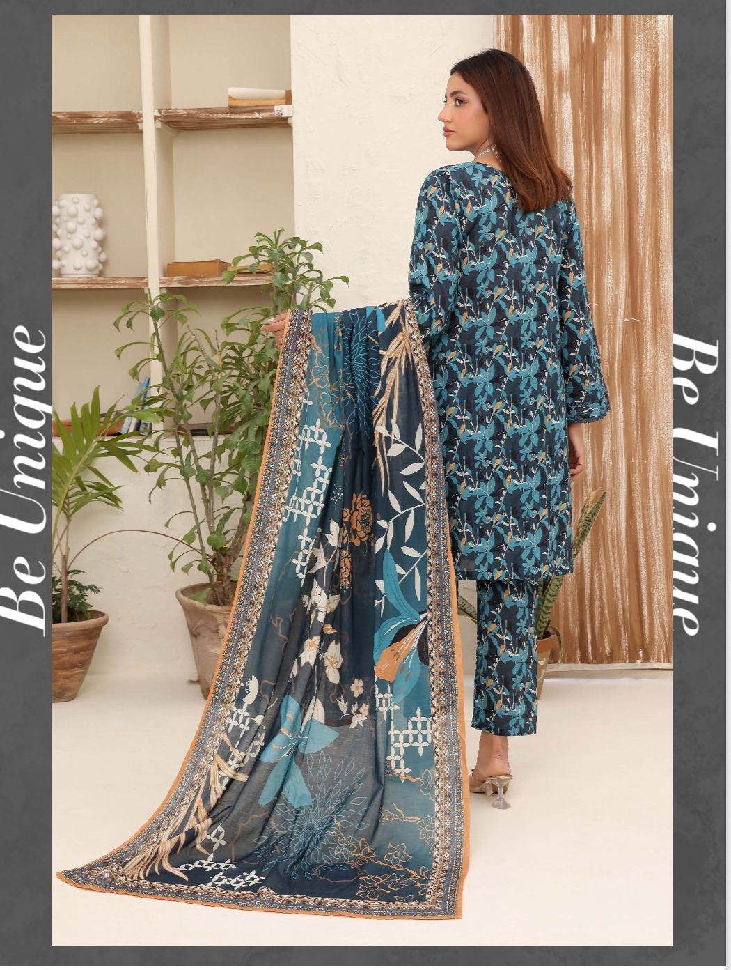 3PC PRINTED READYMADE SUIT  WITH LAWN DUPATTA