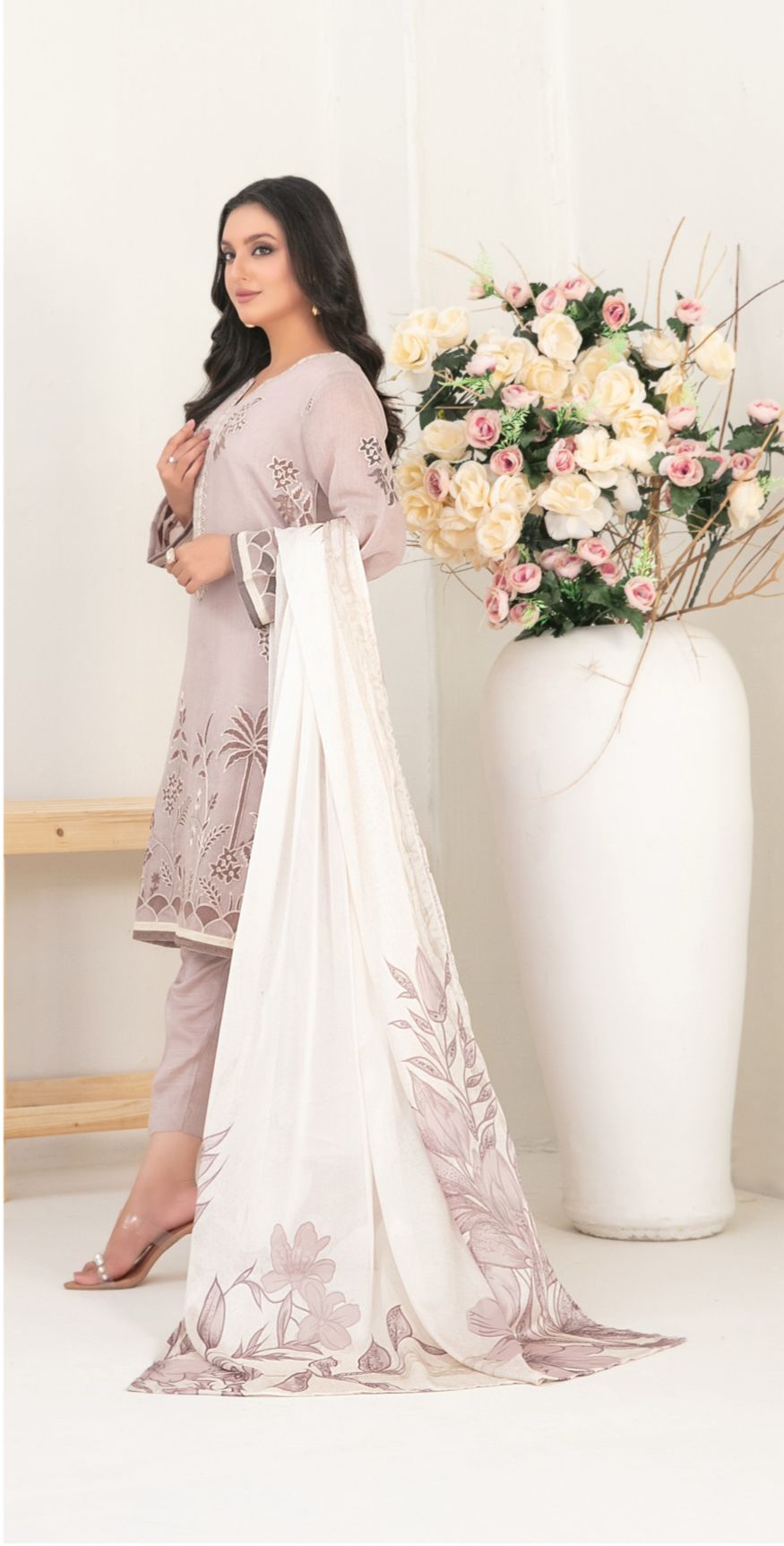 3 Piece Ready-to-wear Collection By Tawakkal Elegant Cotton Khaddi D-2064