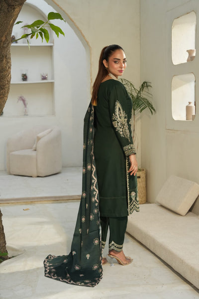 DHANAK 3 PIECE| DESIGNER EMBROIDERED |READY TO WEAR SUIT