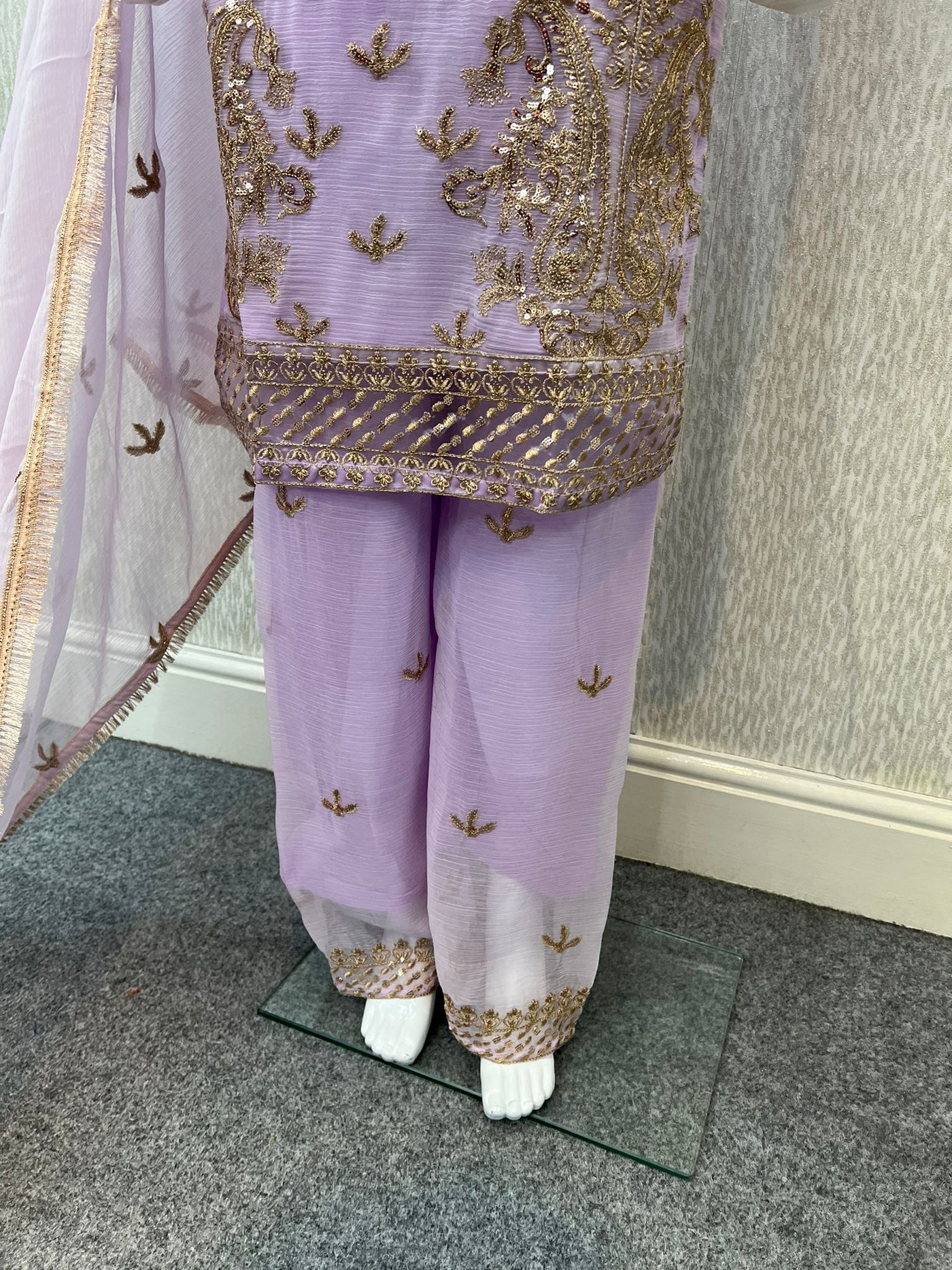 Luxury Festive Chiffon Plazzo bottom Collection Lilac  DP-12