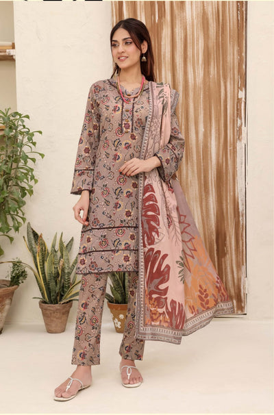 3PC PRINTED READYMADE SUIT  WITH LAWN DUPATTA