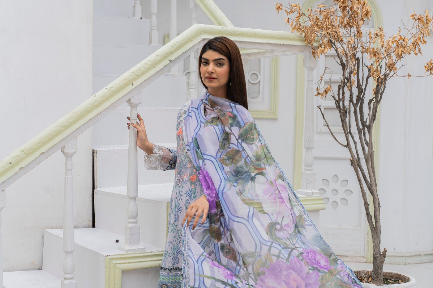 DESIGNER EMBROIDERED LAWN WITH  PRINTED SILK DUPATTA SO-03