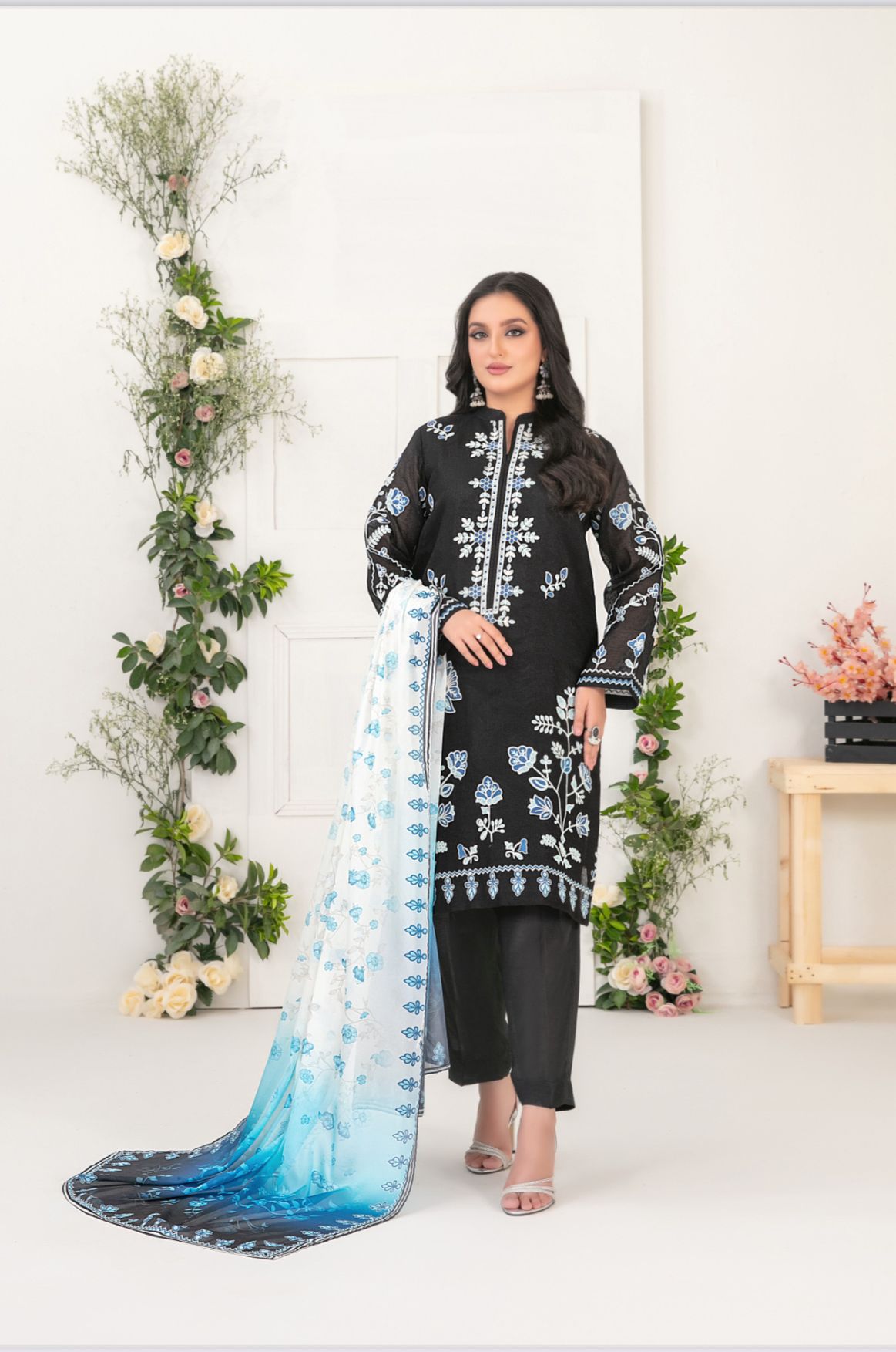 3 Piece Ready-to-wear Collection By Tawakkal Elegant Cotton Khaddi D-2061