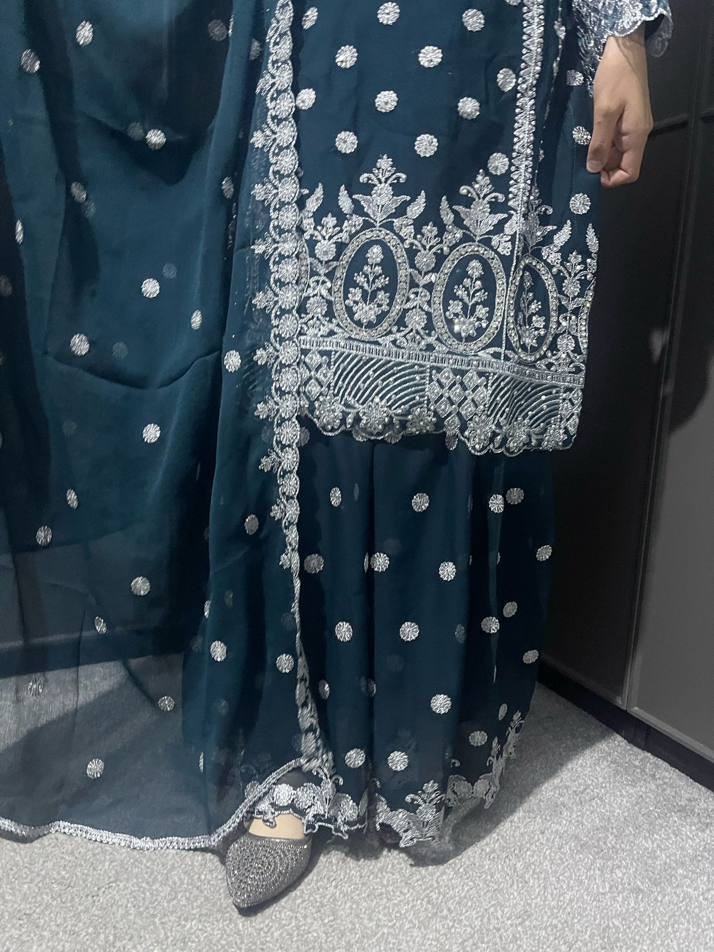 TEAL - Mahham Luxury Chiffon Gharara Collection