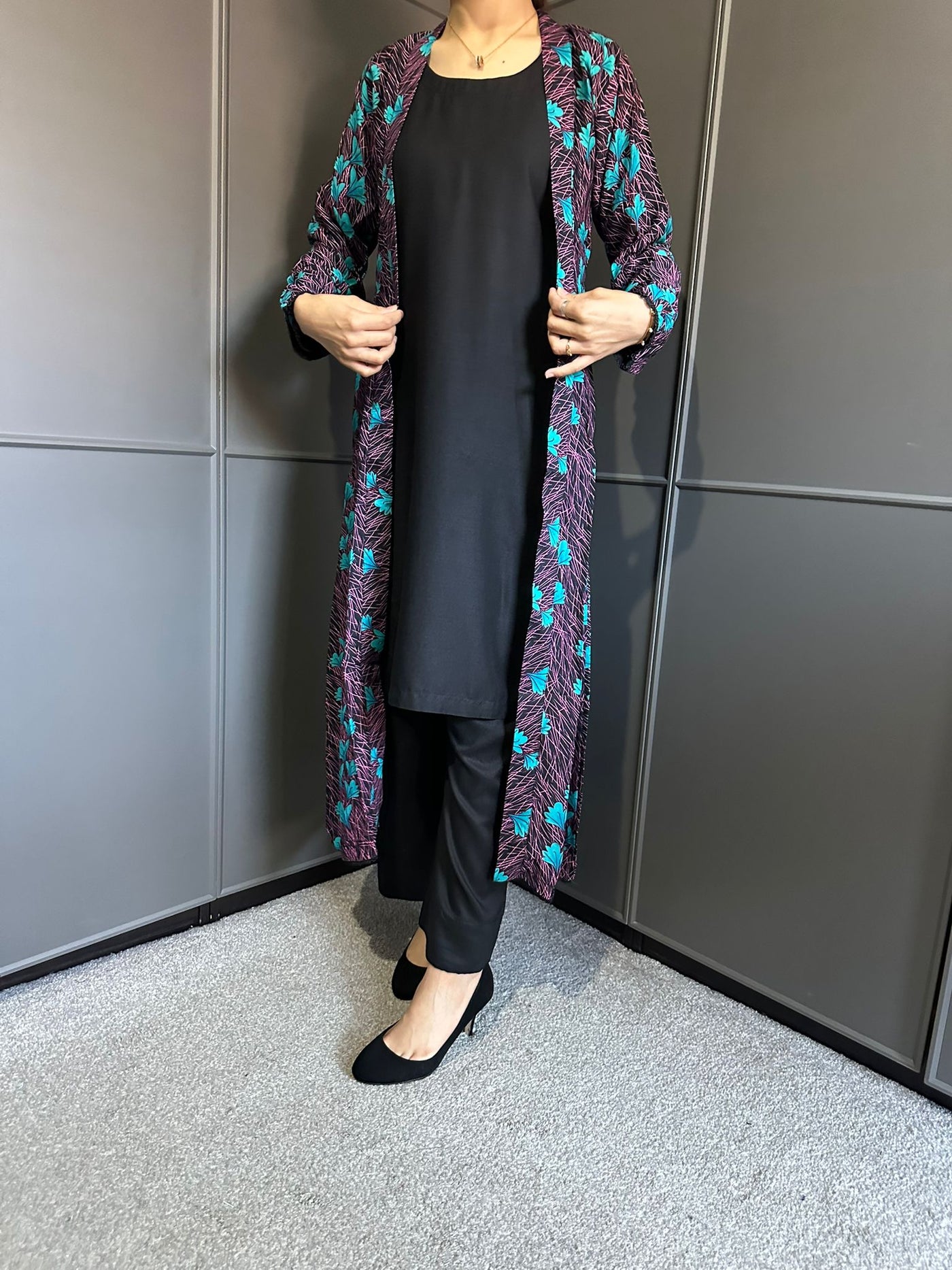 D-20 PLAIN SUITE WITH | PRINTED LINEN JACKET | READY TO WEAR 3 PC
