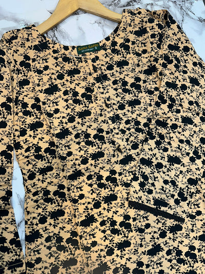 Floral Printed Stone Linen Suit - Trouser 2 Pc Set